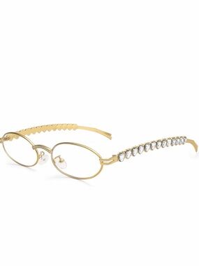 Gold Heart Rhinestone Sunglasses